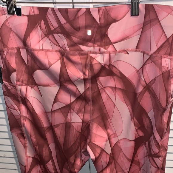 Ideology Swirling Lip Gloss Smoke 7/8 Leggings Pink Rose Women’s 2X new - Picture 7 of 7